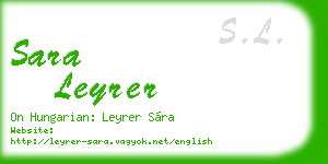 sara leyrer business card