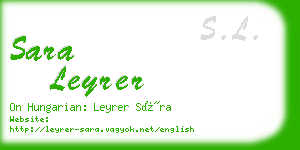 sara leyrer business card